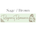 Load image into Gallery viewer, Regency Romance Shelf Mark™ in Sage & Brown by FireDrake Artistry®