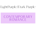 Load image into Gallery viewer, Contemporary Romance Shelf Mark™ in Light Purple/Dark Purple by FireDrake Artistry® . Color example graphic stating the background and text colors and the text.