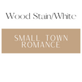 Load image into Gallery viewer, Small Town Romance Shelf Mark™ in Wood Stain & White by FireDrake Artistry®