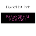 Load image into Gallery viewer, Paranormal Romance Shelf Mark™ in Black & Hot Pink. Color example graphic stating the background and text colors and the text.