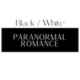 Load image into Gallery viewer, Paranormal Romance Shelf Mark™ in Black & White. Color example graphic stating the background and text colors and the text.
