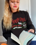 Load image into Gallery viewer, *Mock up* Book Santa Black Sweatshirt FireDrake Artistry