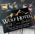 Load image into Gallery viewer, Wolf Hotel Sign - Officially Licensed K.A. Tucker Collection - FireDrake Artistry®