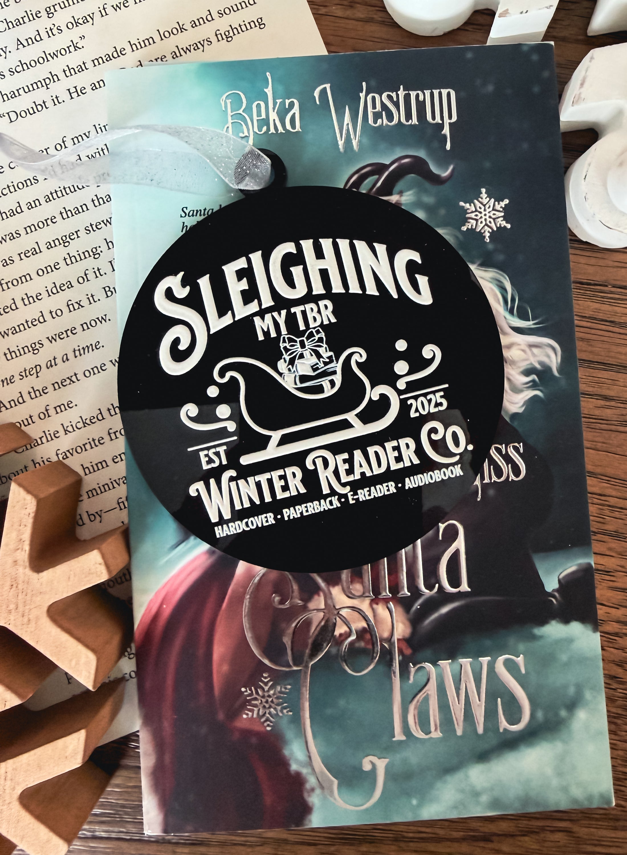Sleighing My TBR Ornament