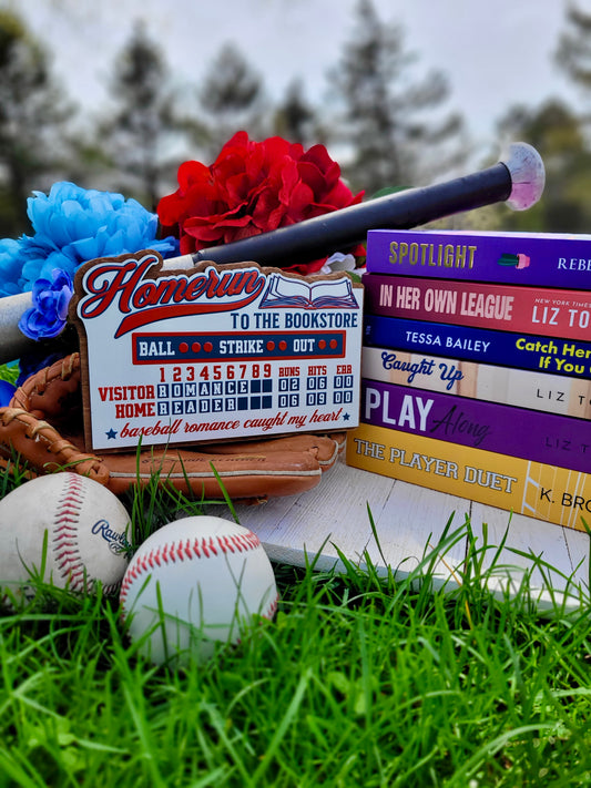 Homerun to the Bookstore Shelf Sign