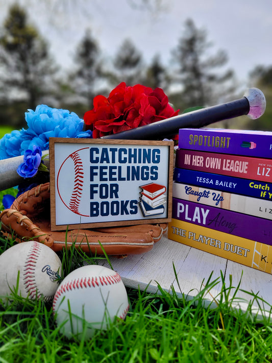 Catching Feelings for Books Shelf Sign