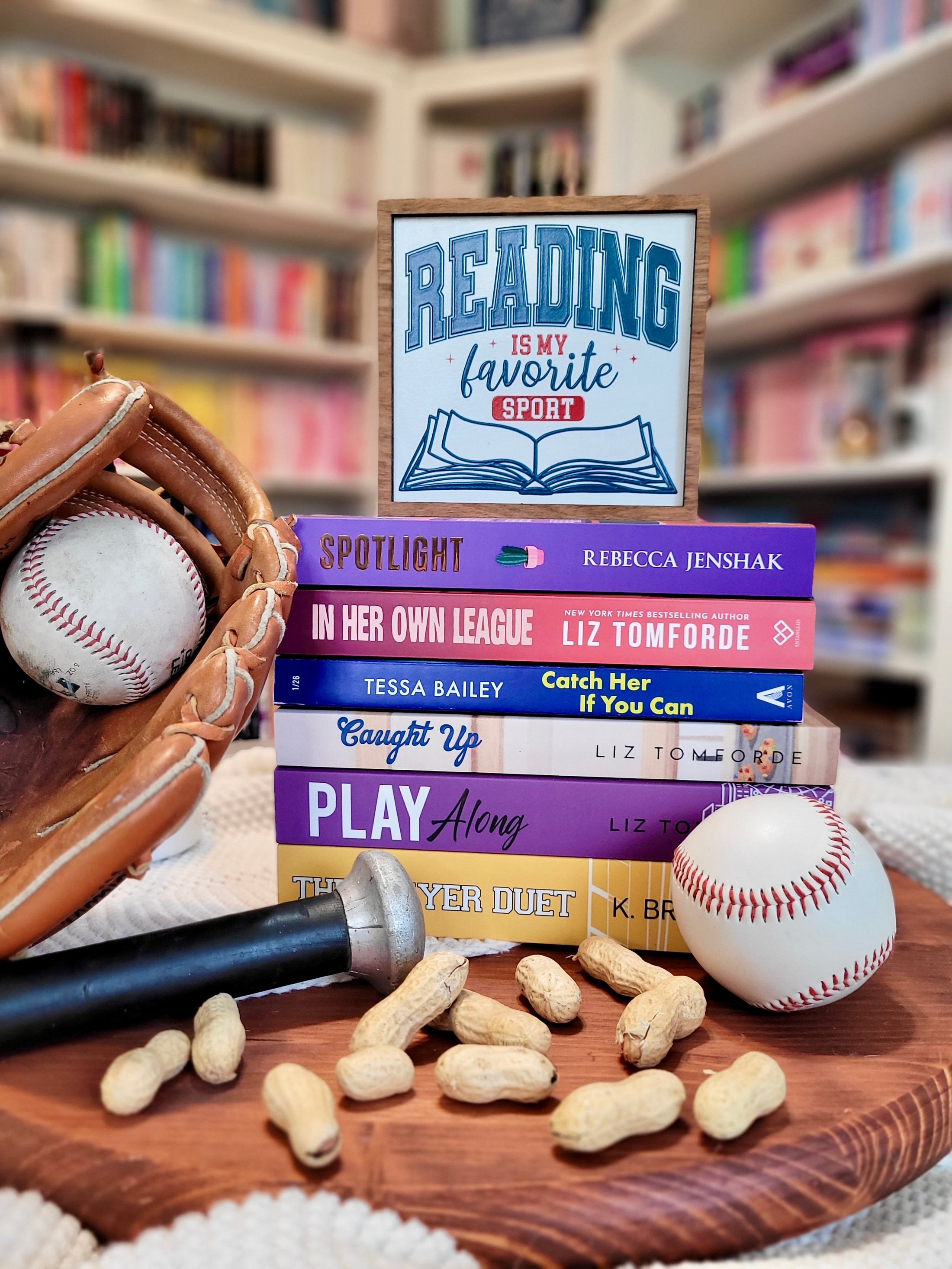 Reading is My Favorite Sport Shelf Sign