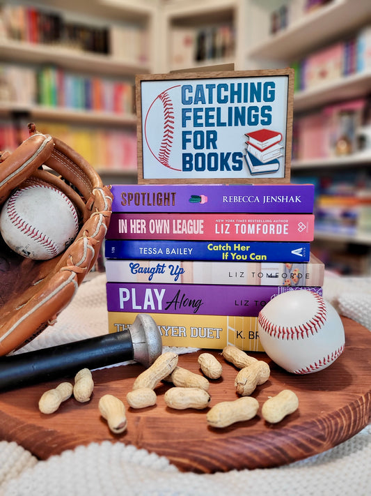 Catching Feelings for Books Shelf Sign