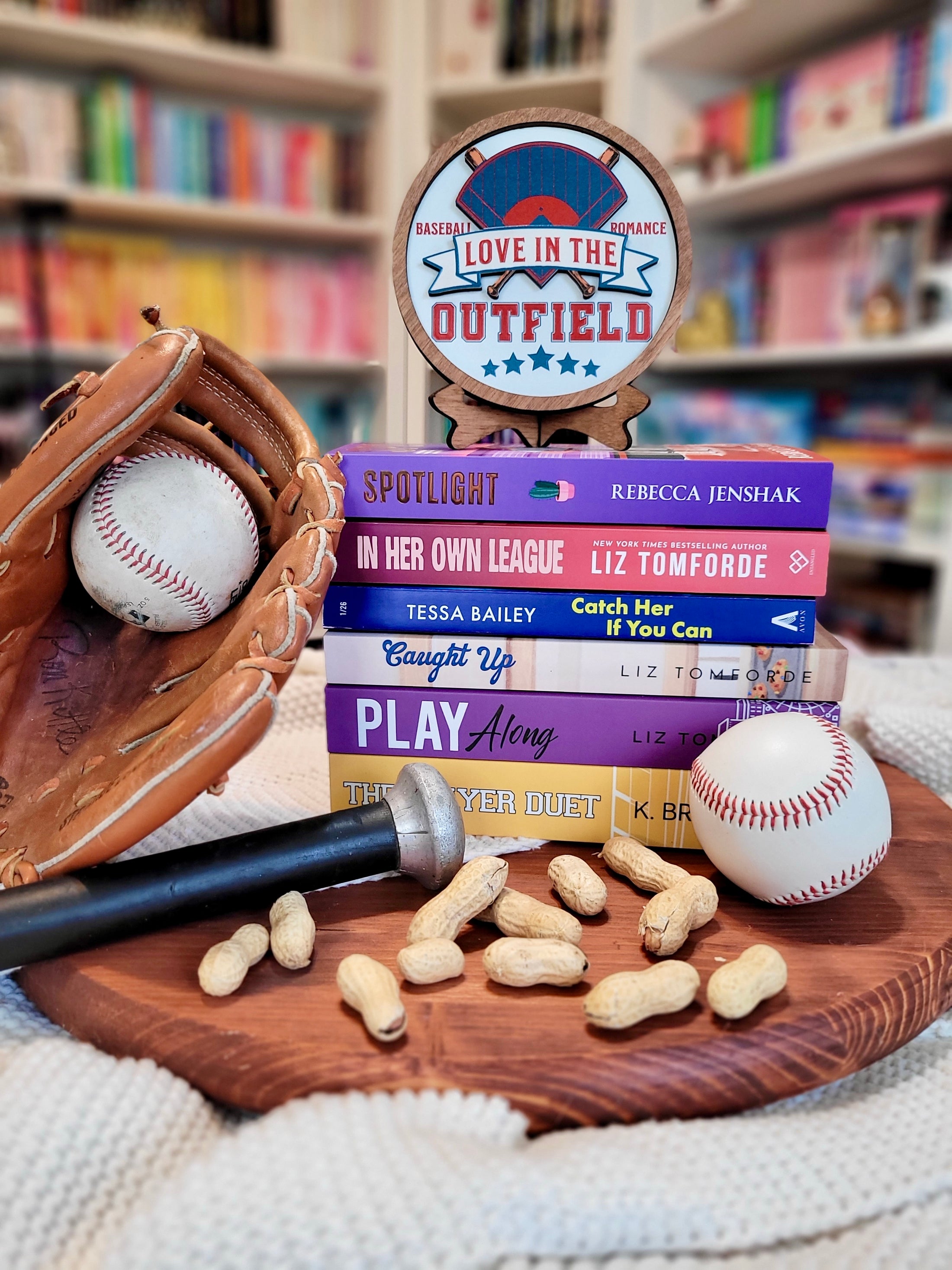 Love in the Outfield Shelf Sign