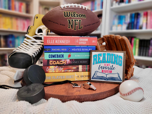 Reading is My Favorite Sport Shelf Sign