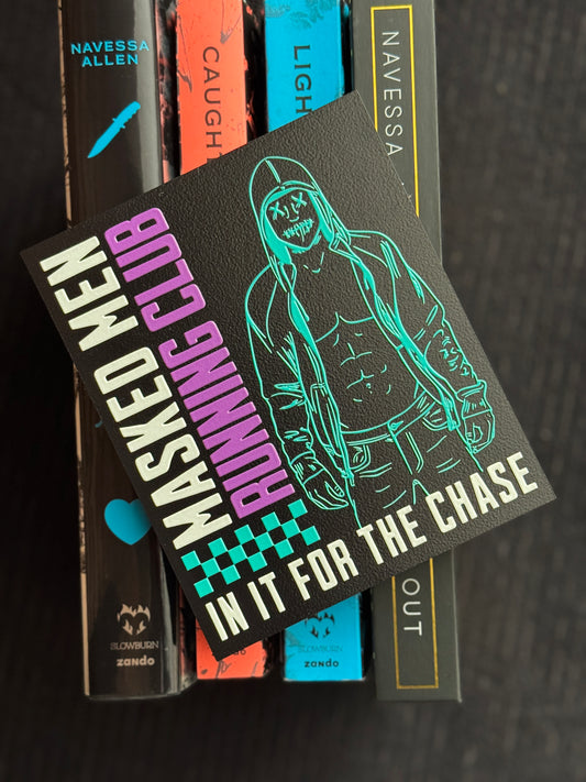 *SHADOWS AND SEDUCTION EVENT ONLY* Masked Men Running Club Shelf Sign