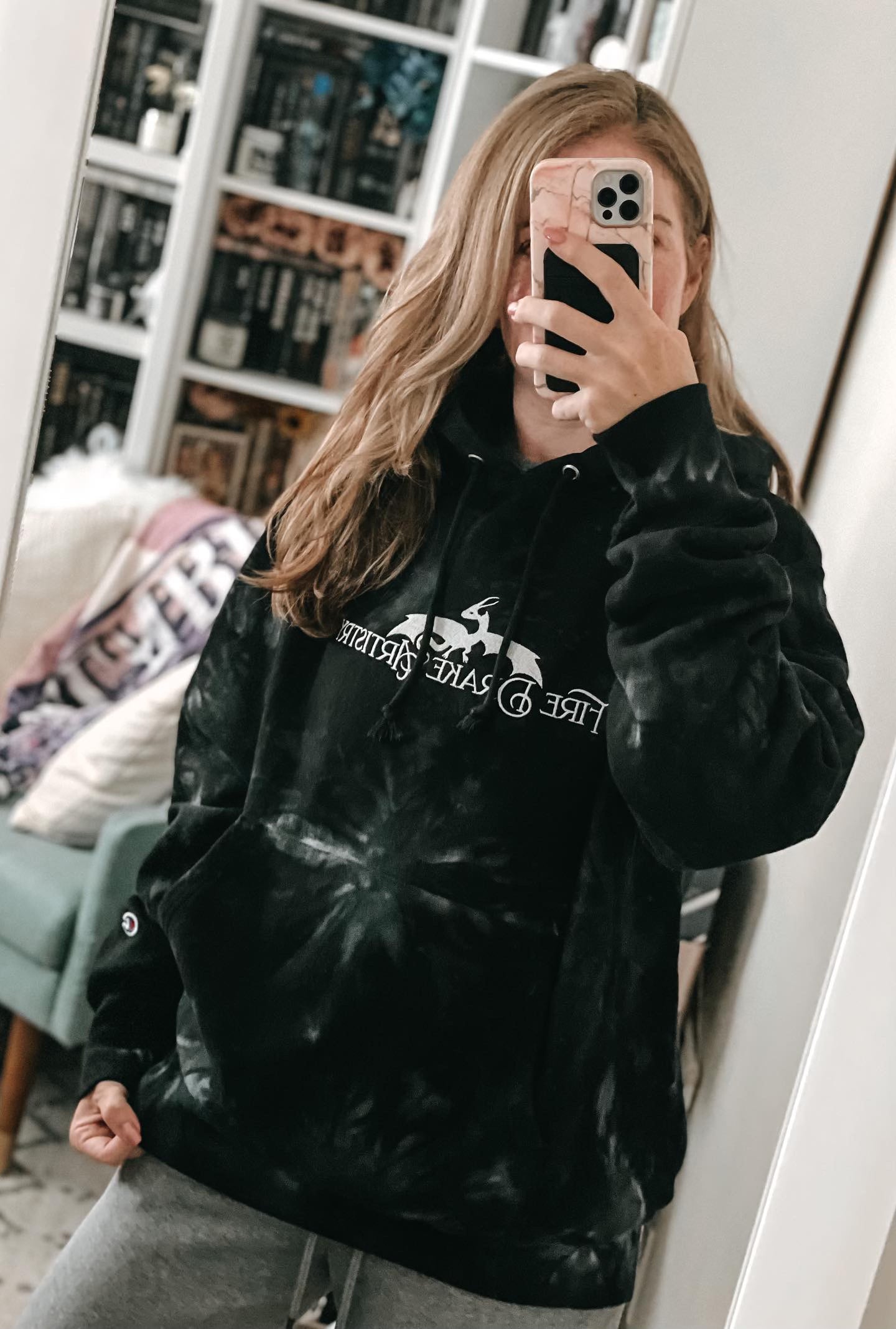 Black tie dye champion hoodie shop