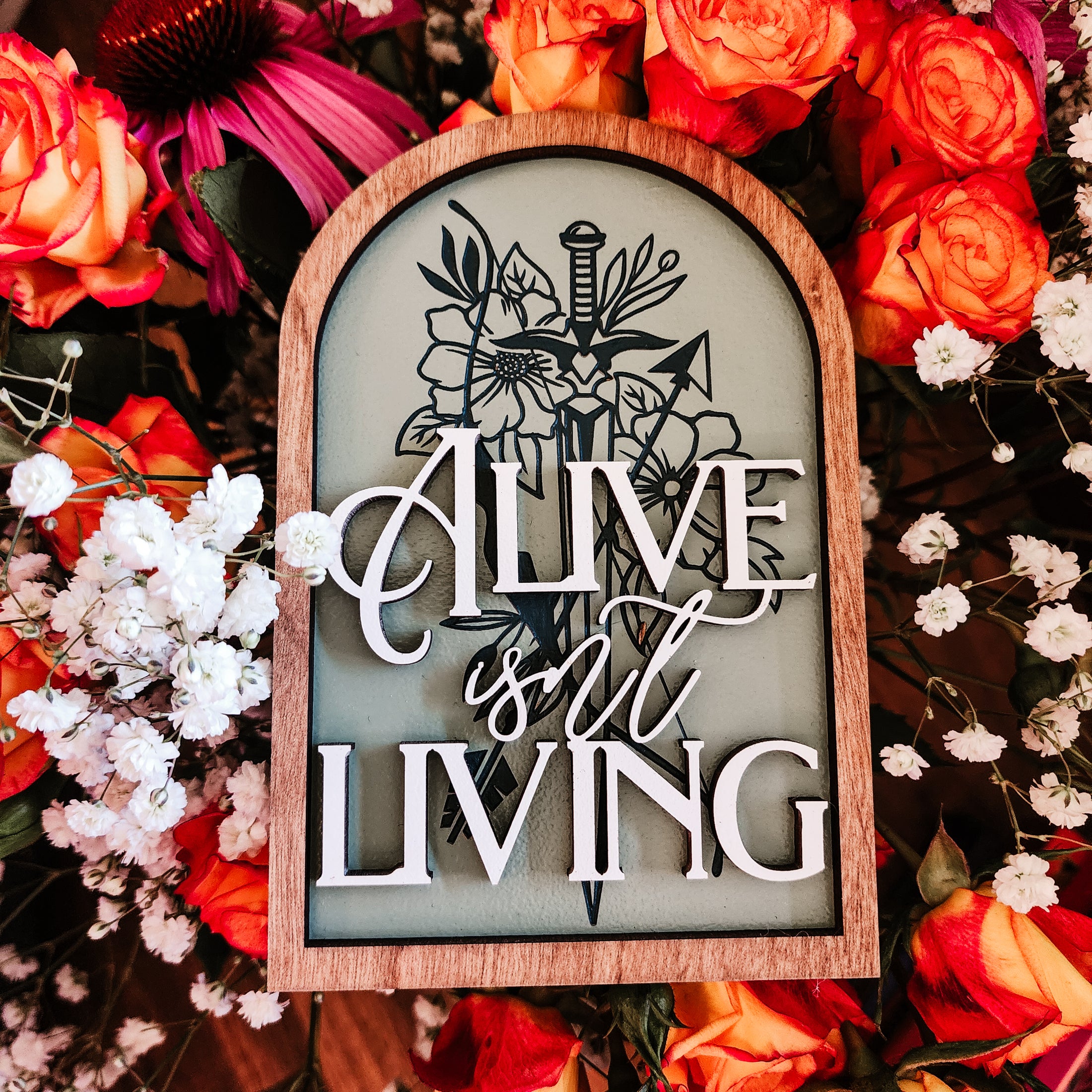 “The Bridge Kingdom” Alive Isn't Living Shelf Sign - Made with Permission Danielle L. Jensen Collection