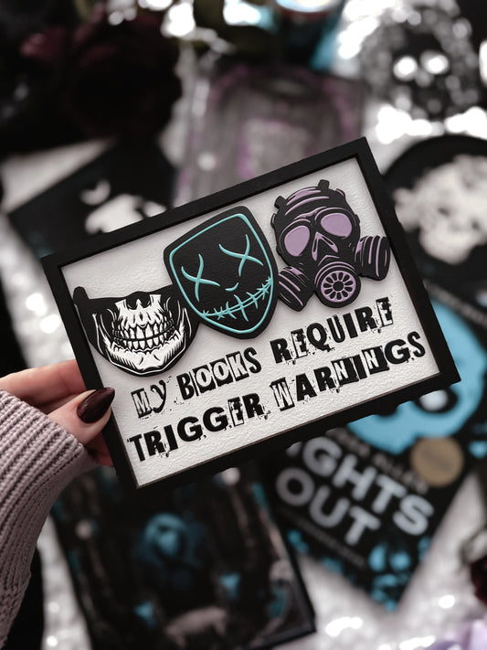 *SHADOWS AND SEDUCTION EVENT ONLY* Trigger Warnings Shelf Sign