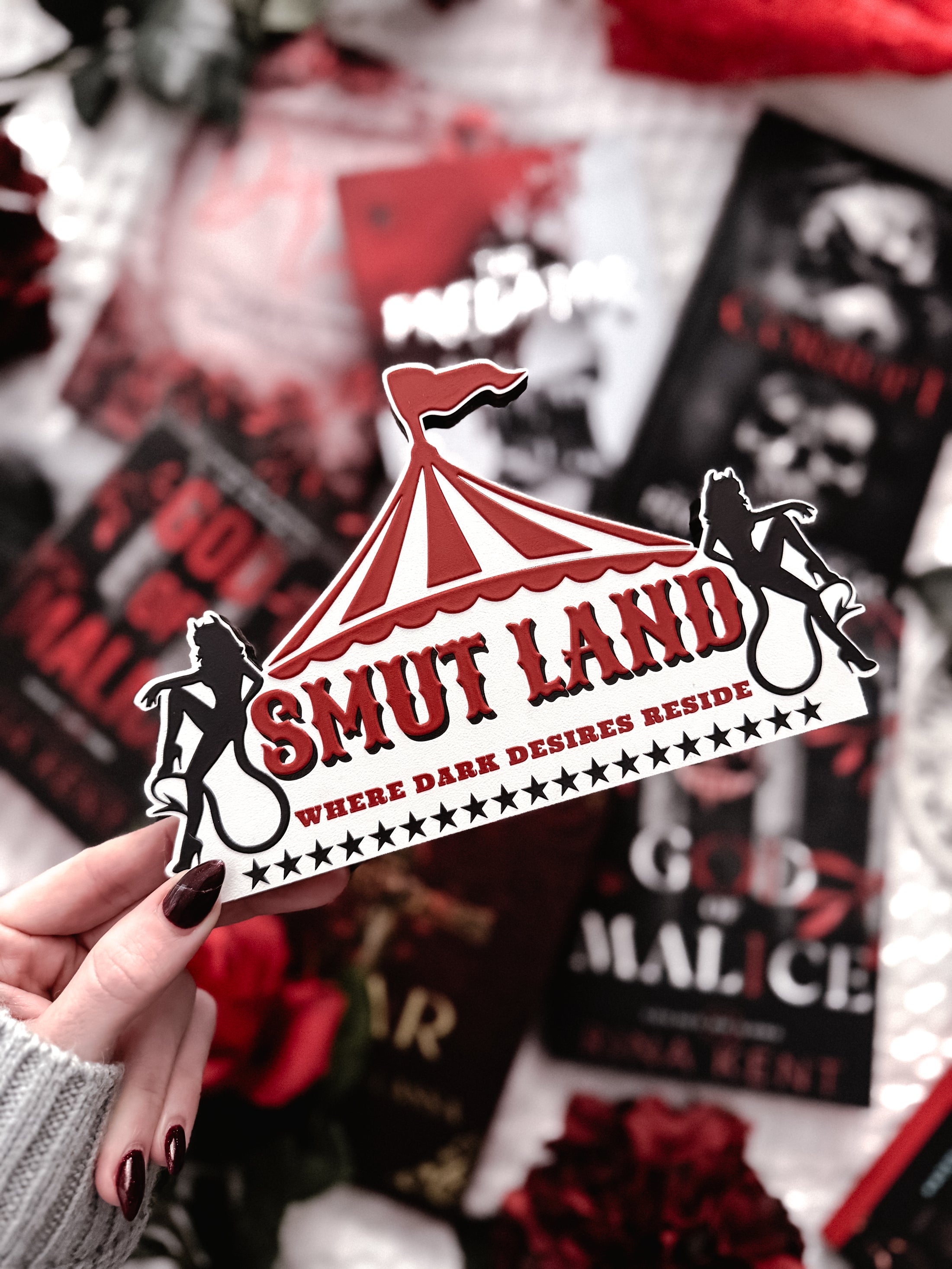 Smut Land Shelf Sign
