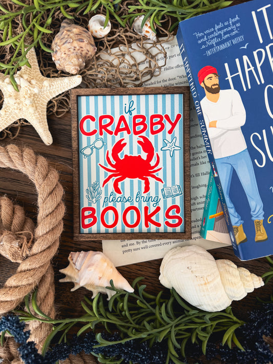 Crabby Reader Shelf Sign