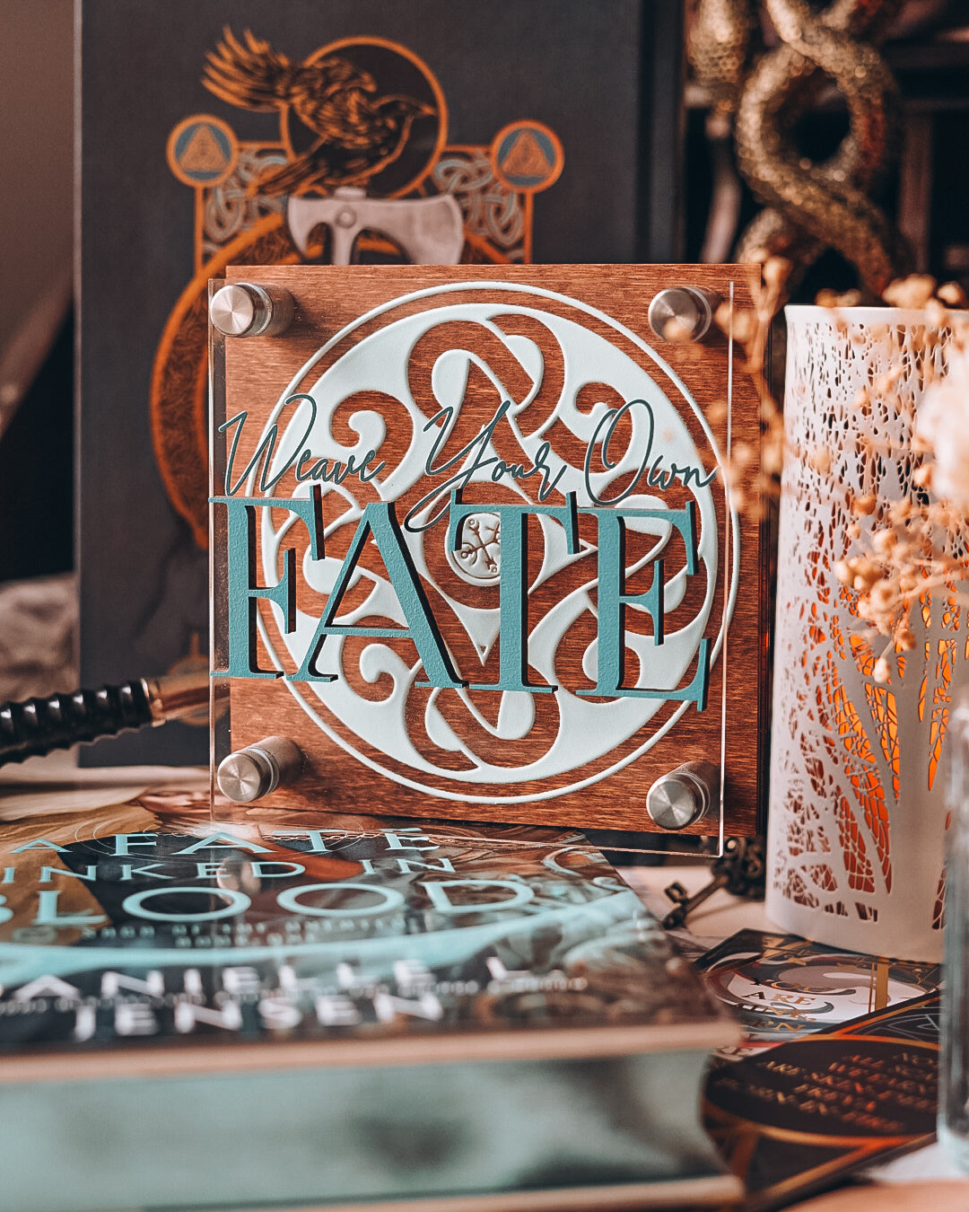 “A Fate Inked in Blood” Weave Your Own Fate Shelf Sign - Made with Permission Danielle L. Jensen Collection