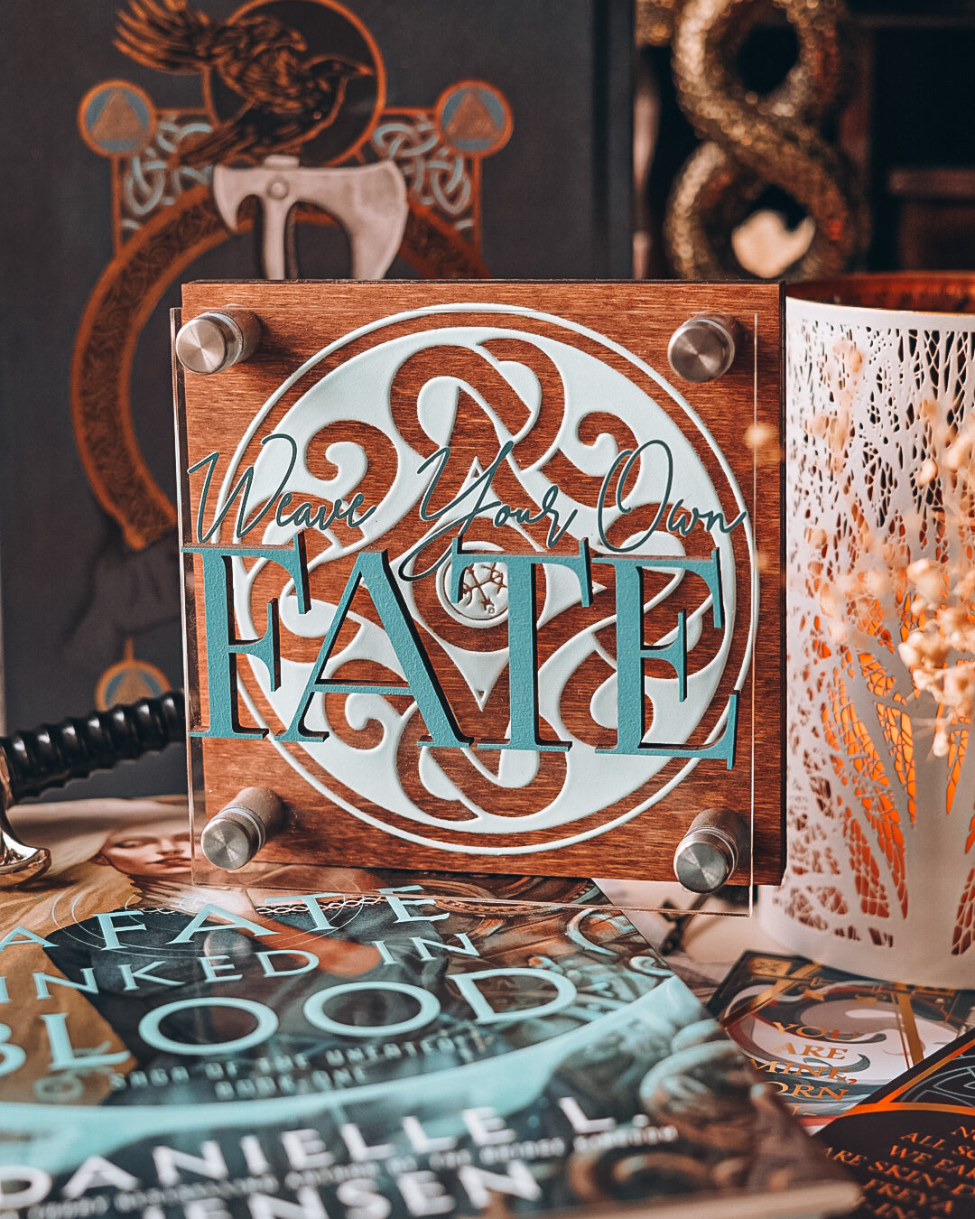 “A Fate Inked in Blood” Weave Your Own Fate Shelf Sign - Made with Permission Danielle L. Jensen Collection