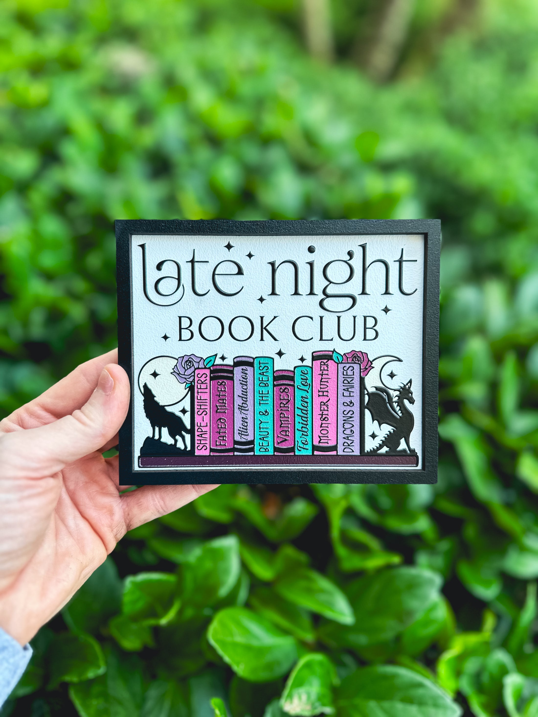 Late Night Book Club Shelf Sign