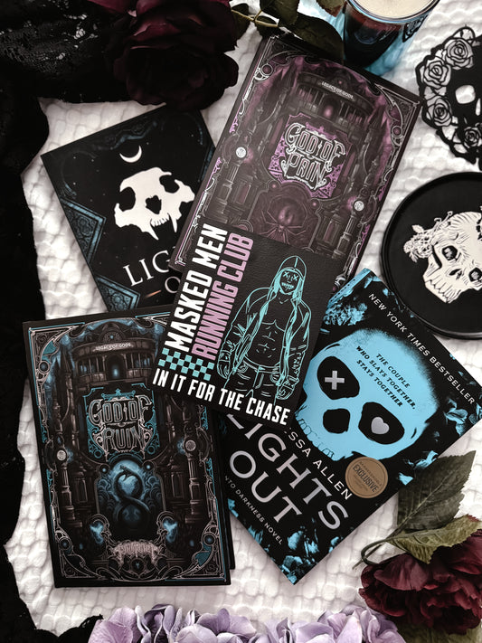 Masked Men Running Club Shelf Sign