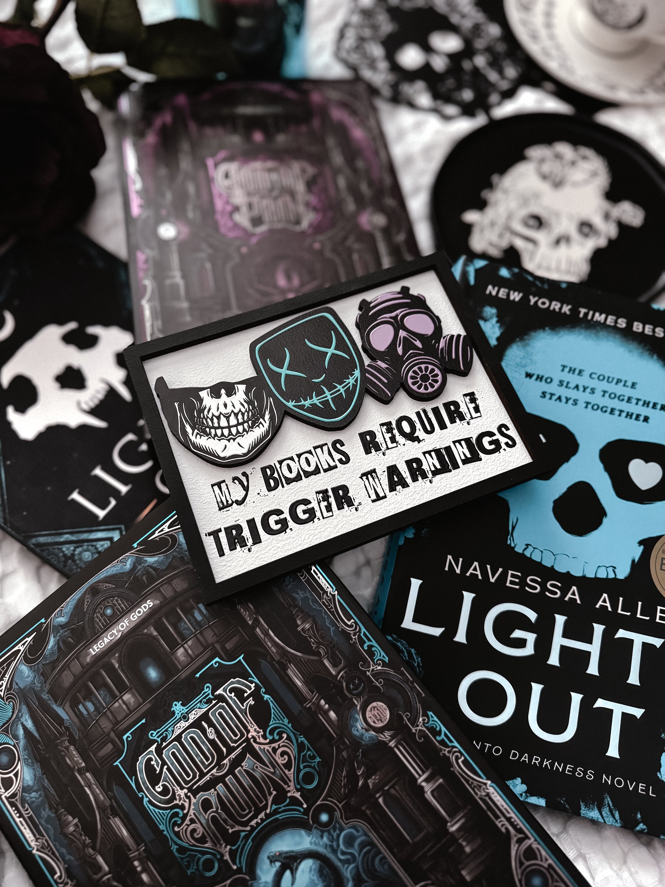 *SHADOWS AND SEDUCTION EVENT ONLY* Trigger Warnings Shelf Sign