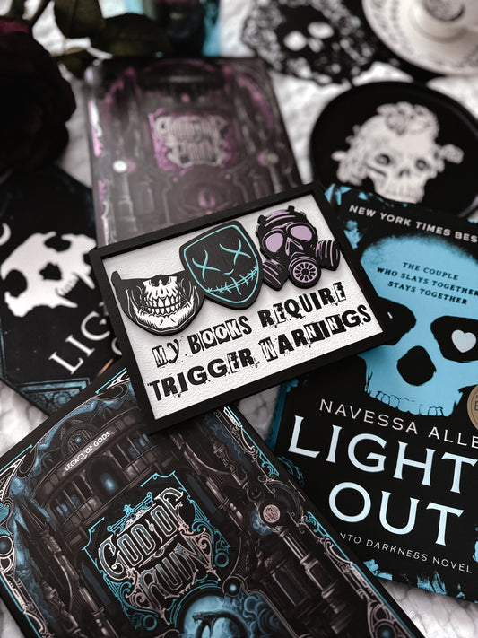 *SHADOWS AND SEDUCTION EVENT ONLY* Trigger Warnings Shelf Sign