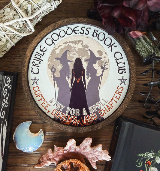 Triple Goddess Book Club Shelf Sign