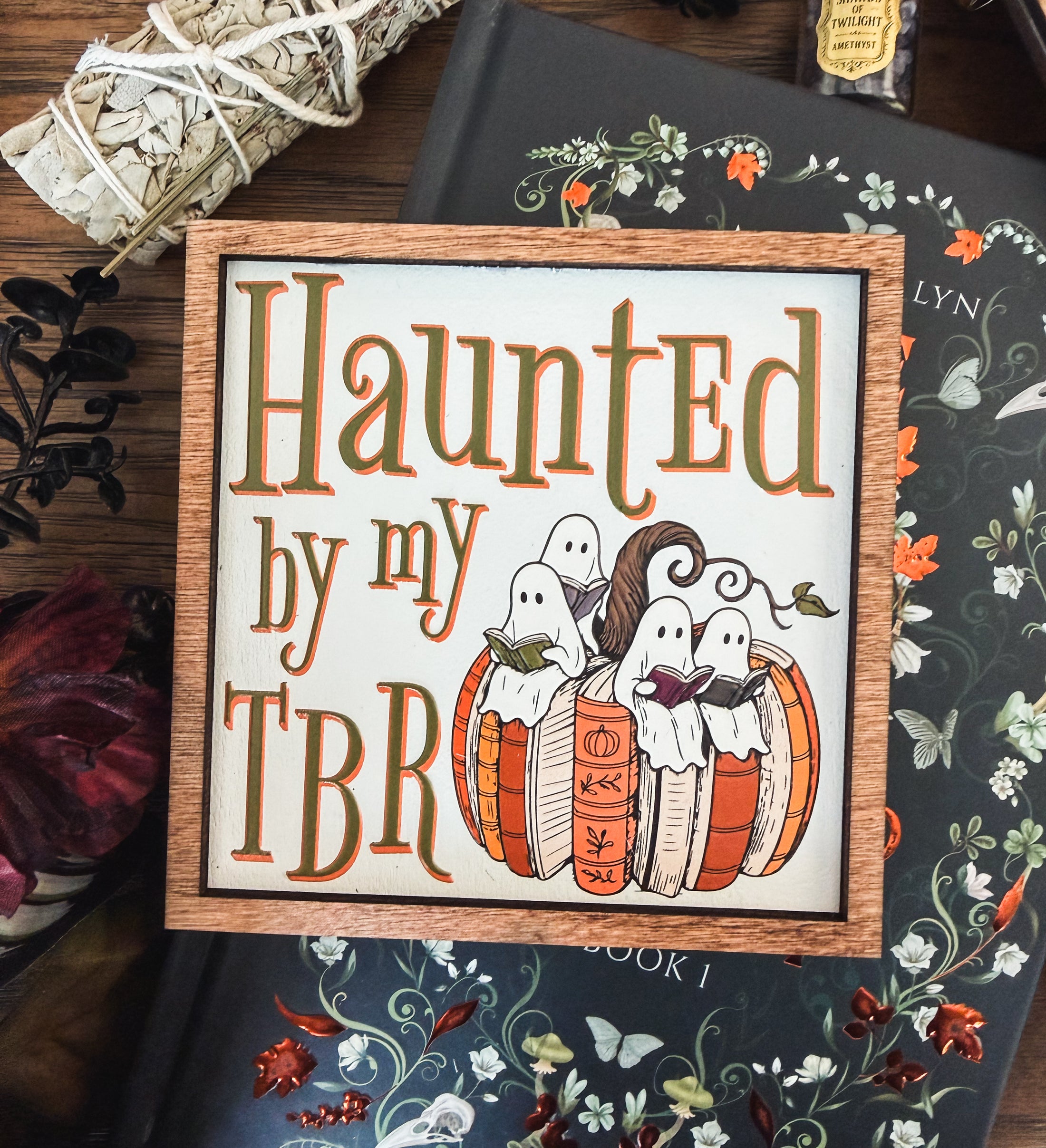Haunted by my TBR Shelf Sign
