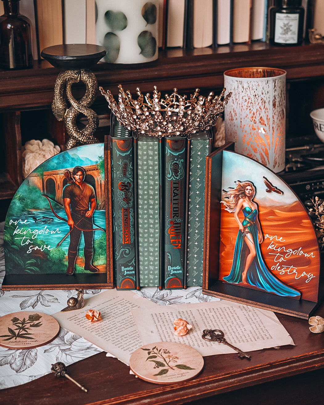 The Bridge Kingdom Bookends - Made with Permission Danielle L. Jensen Collection