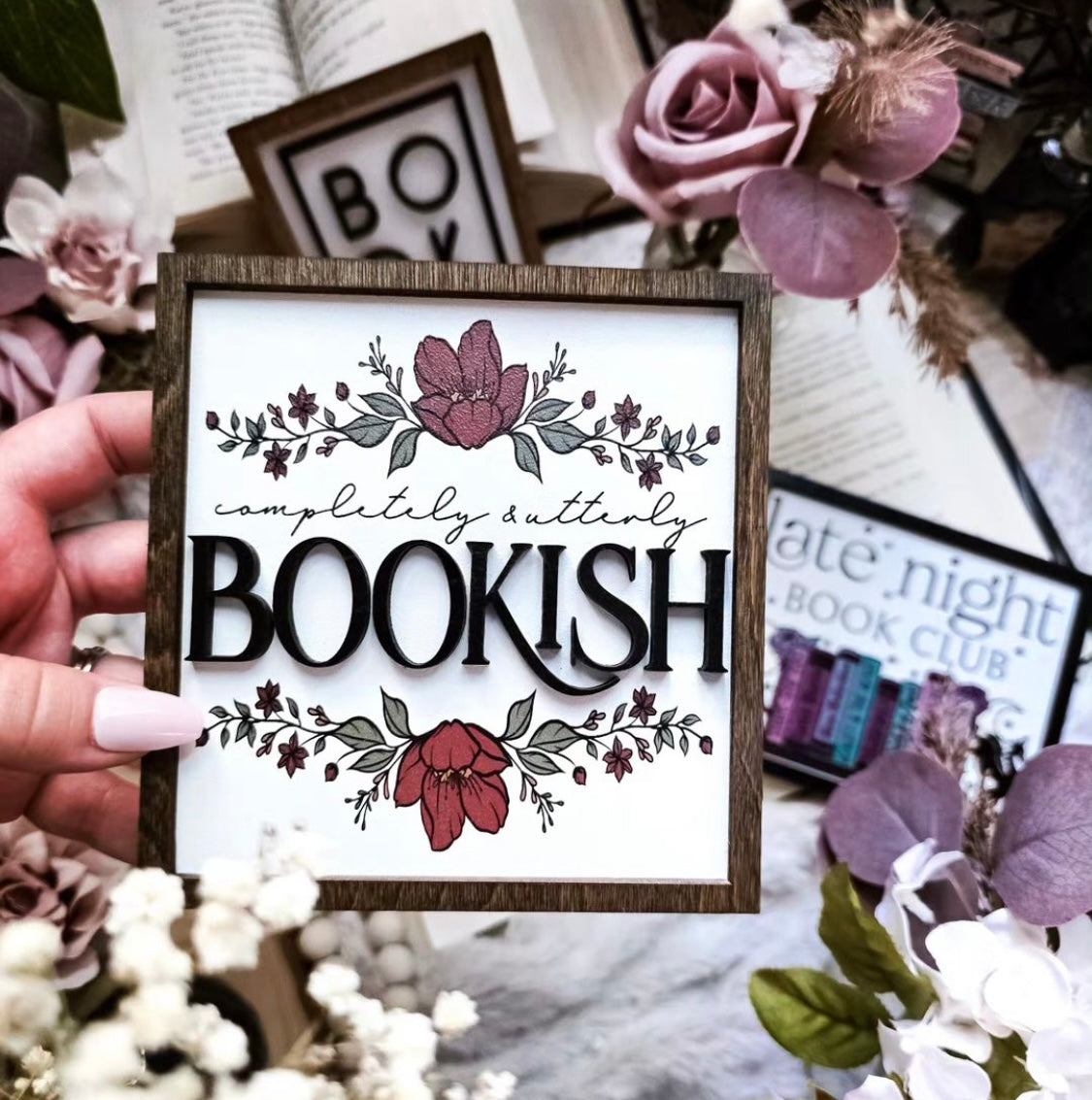 Completely & Utterly Bookish Sign – firedrakeartistry