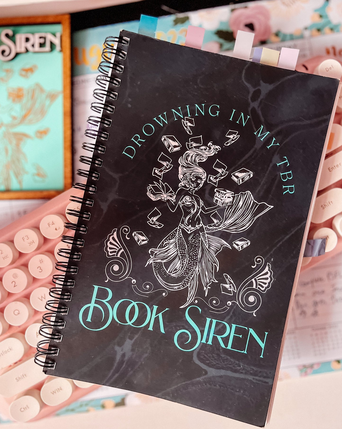 Book Siren Spiral Notebook (Blue)™ for FireDrake Artistry Photo credit @jessielovenelit