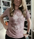 Load image into Gallery viewer, Lost in Faerie Unisex t-shirt - Dusty Rose with Light Design
