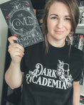 Load image into Gallery viewer, Dark Academia Unisex t-shirt - White Design for FireDrake Artistry
