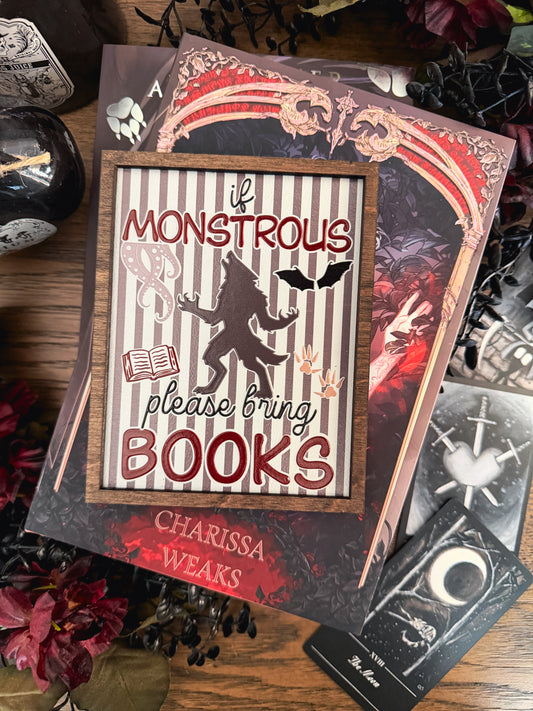 Monstrous Books Shelf Sign