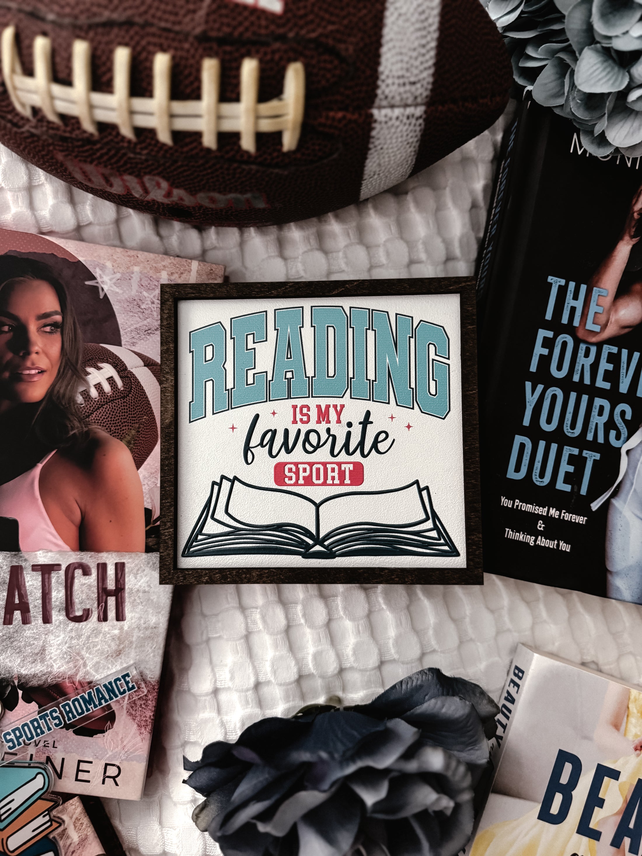 Reading is My Favorite Sport Shelf Sign