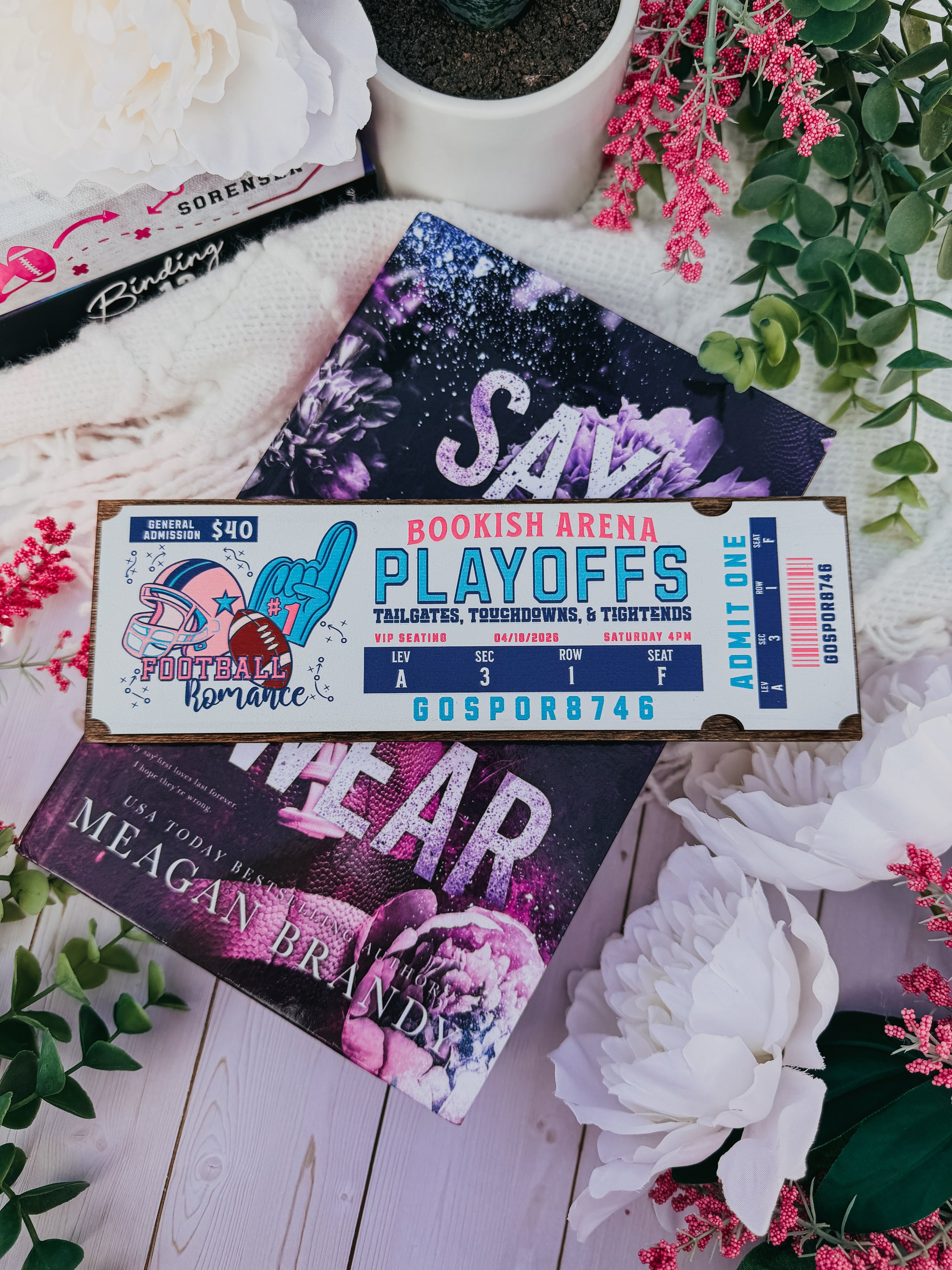 Football Romance Ticket Sign