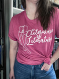 Load image into Gallery viewer, Cliterature is Literature Unisex t-shirt - White Design for FireDrake Artistry Photo by @athousandbookishlives

