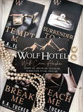 Load image into Gallery viewer, Wolf Hotel Shelf Sign - Officially Licensed K.A. Tucker Collection
