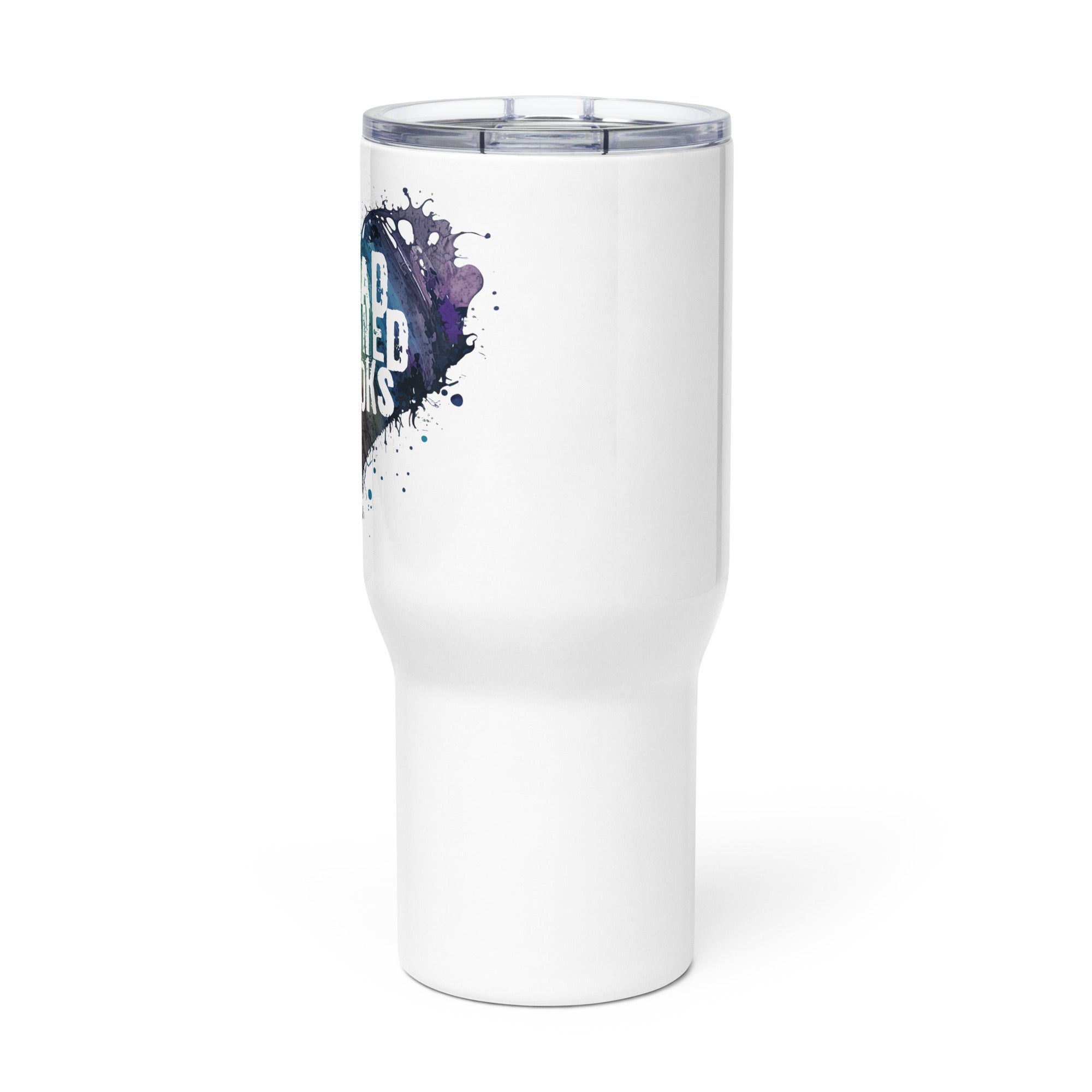 Graffiti Read Banned Books Travel mug with a handle for FireDrake Artistry