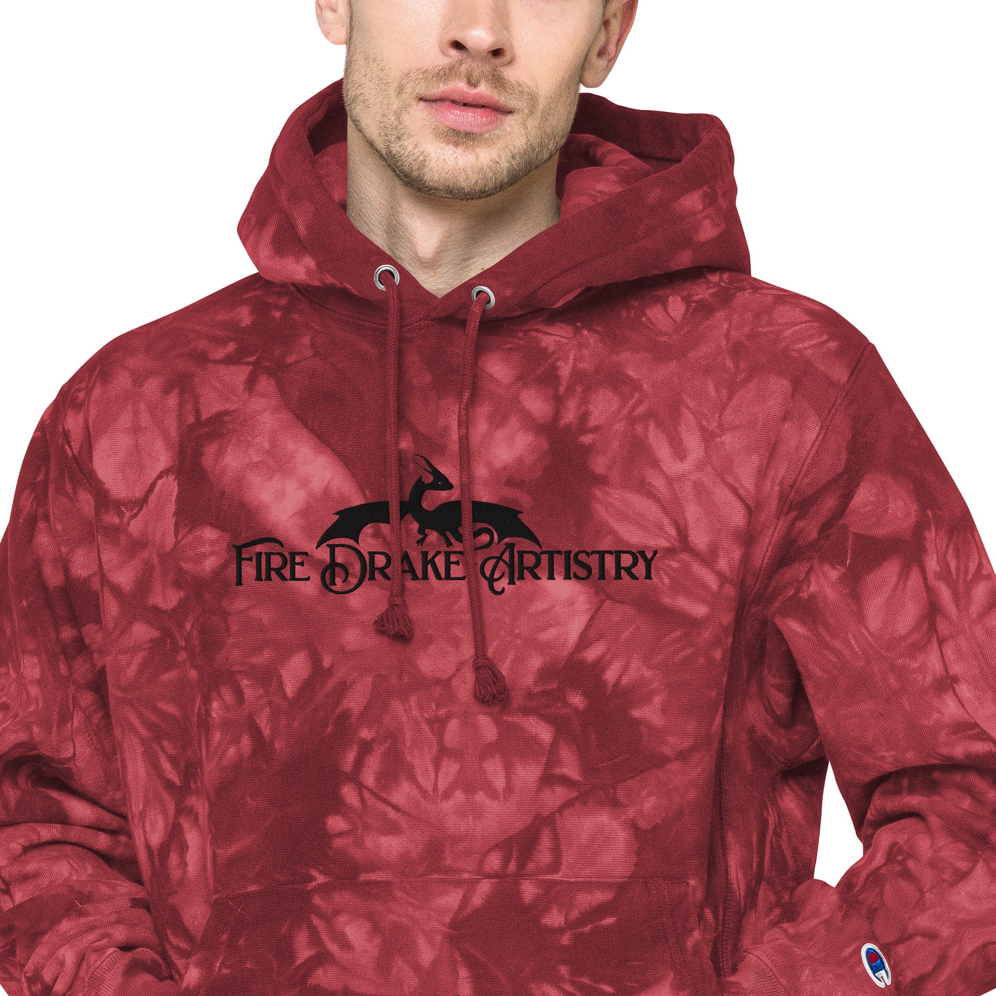 Fire Drake Artistry™ Unisex Champion tie-dye hoodie for FireDrake Artistry