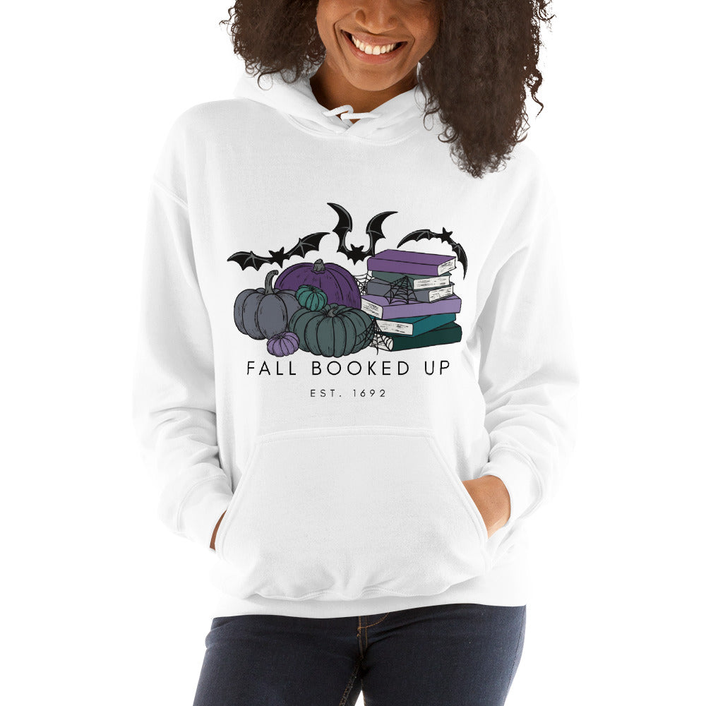 Fall Booked Up Unisex Hoodie- Purple Books for FireDrake Artistry