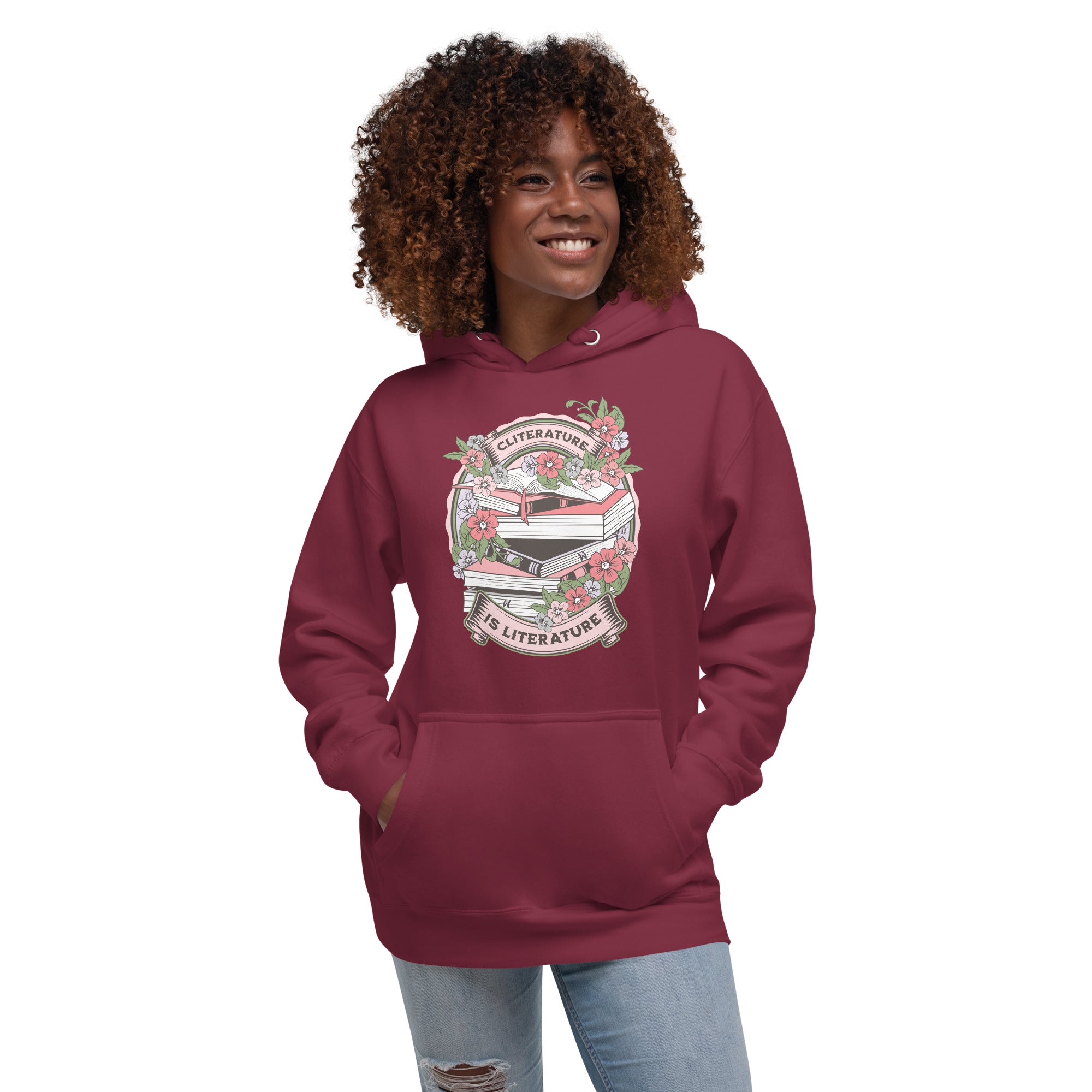 Cliterature is Literature Spring Bookstack Unisex Hoodie *NEW BRAND - CHECK SIZING*