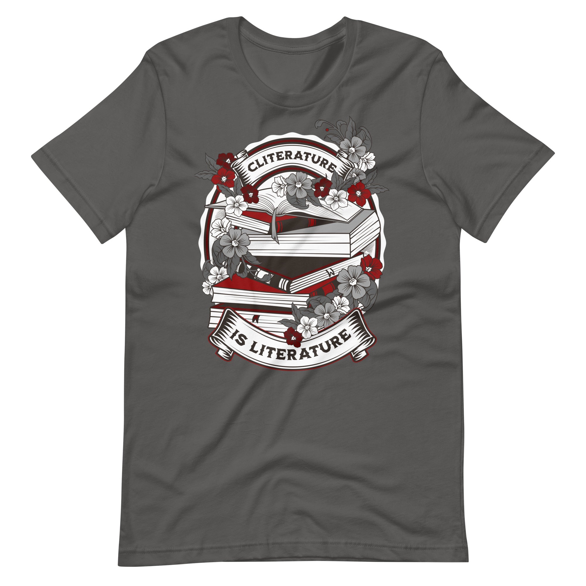 Cliterature is Literature Dark Bookstack Unisex t-shirt for FireDrake Artistry