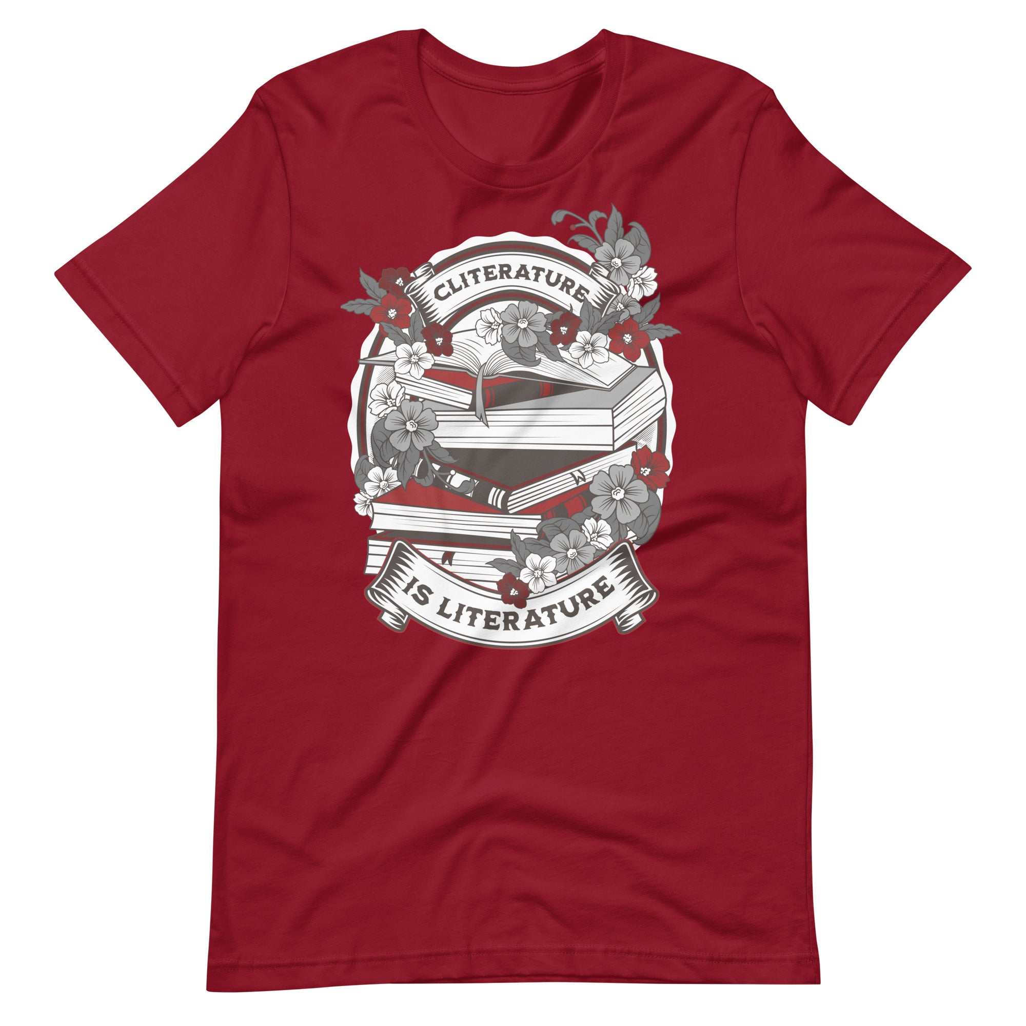 Cliterature is Literature Dark Bookstack Unisex t-shirt for FireDrake Artistry 