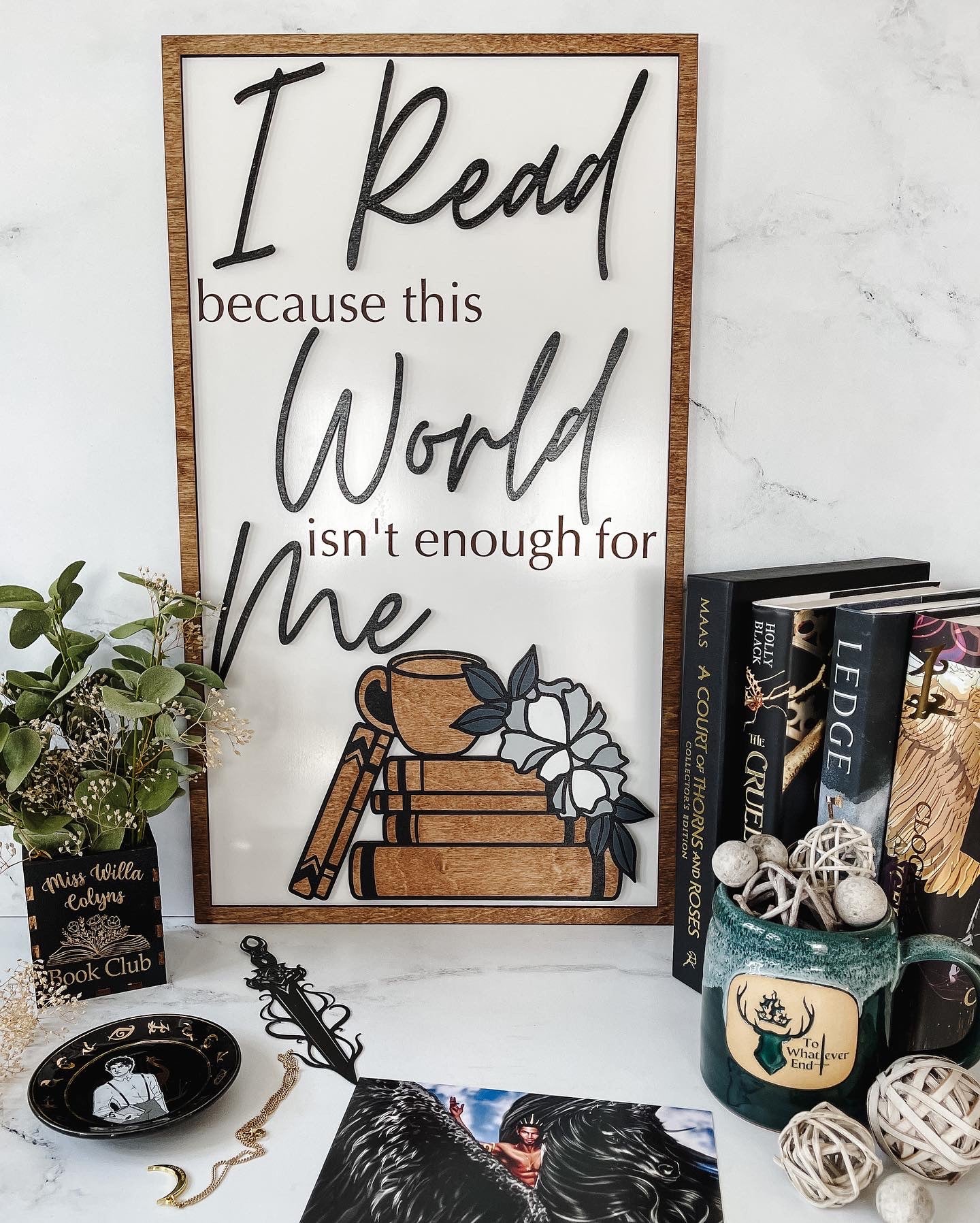 "I Read" Home Decor Sign by Fire Drake Artistry® 