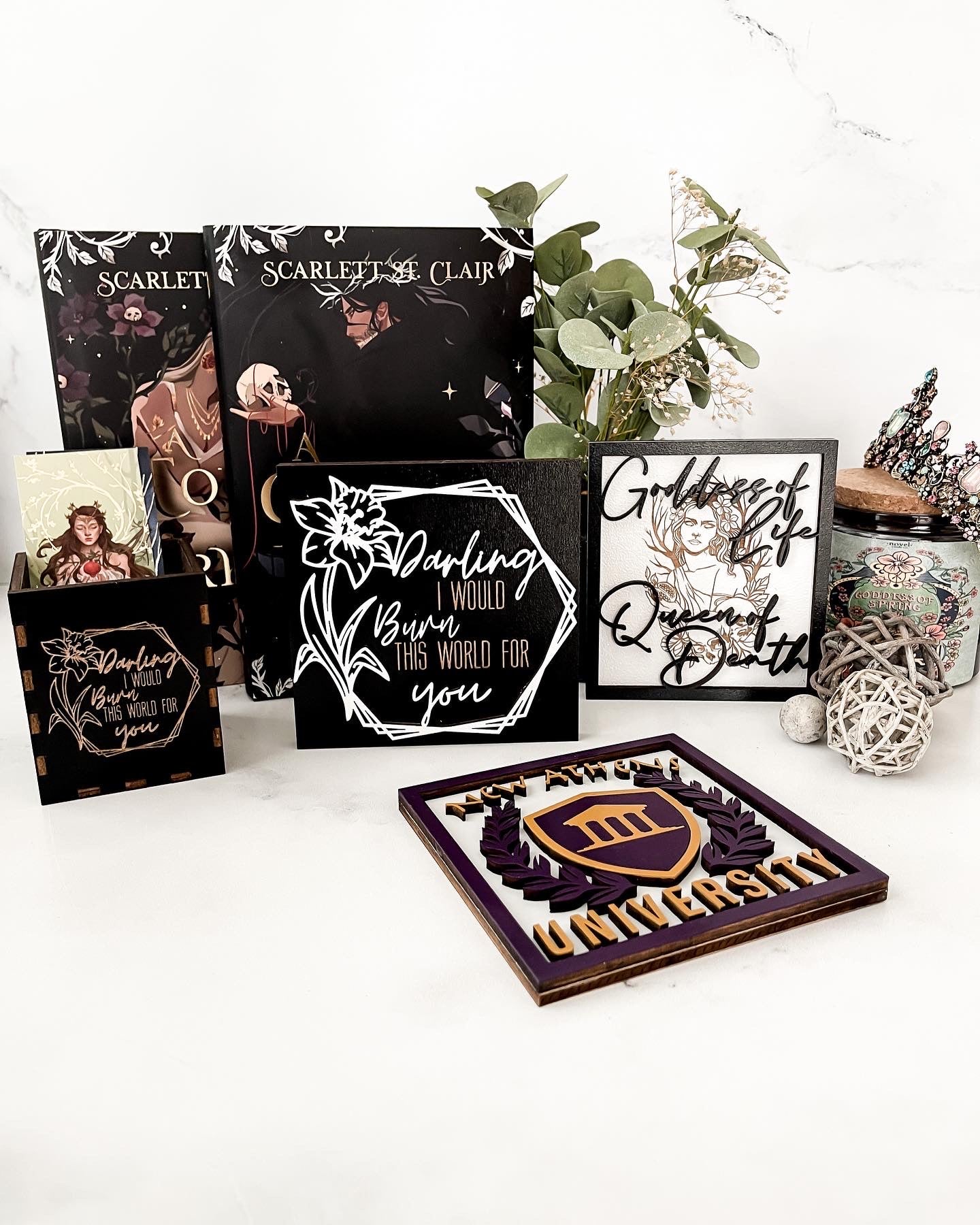 Black Fandom Inspired Bookmark Holder/ Pen Holder: A Touch of Darkness, created by FireDrake Artistry™