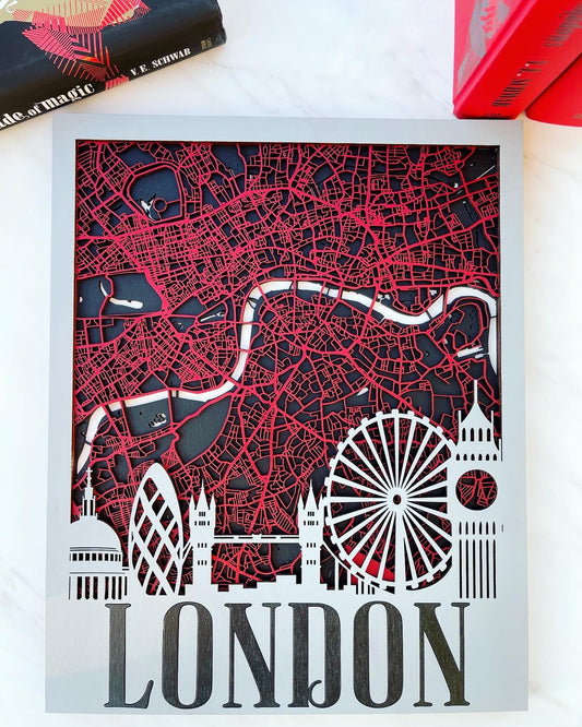 Red London Map - firedrakeartistry