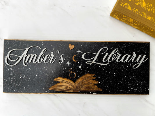 Romance Inspired Library Sign *Personalized*  by Fire Drake Artistry® 