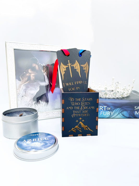 Black Fandom Inspired Bookmark Holder/ Pen Holder: ACOTAR To the Stars Who Listen - firedrakeartistry