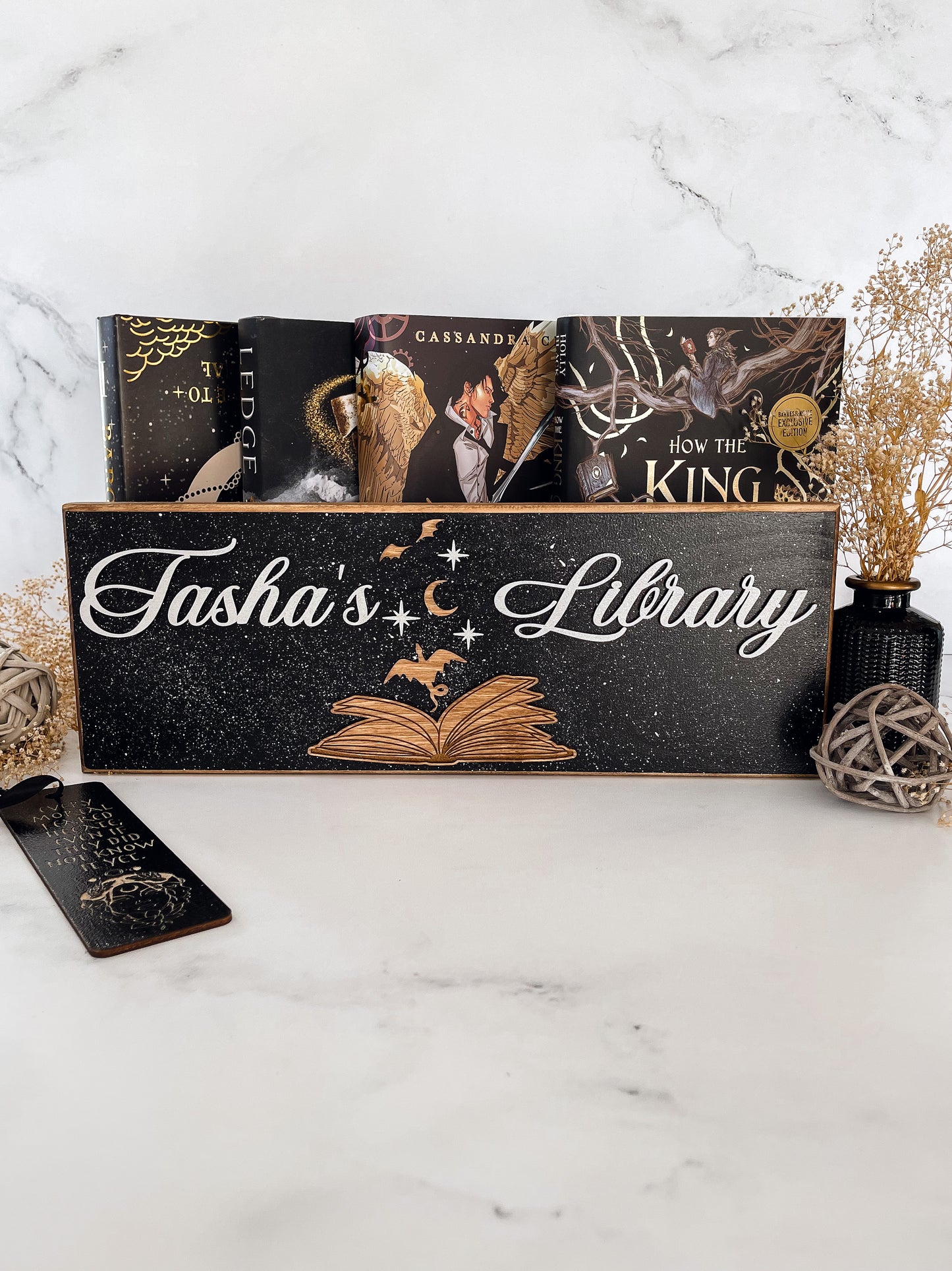 Fantasy Inspired Library Sign *Personalized* - firedrakeartistry